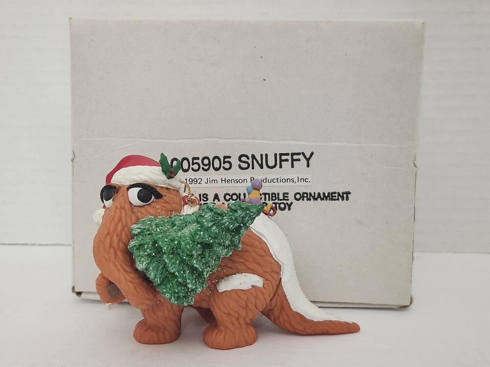 1992 Grolier Snuffy Sesame Street Christmas Ornament Jim Henson Boxed
